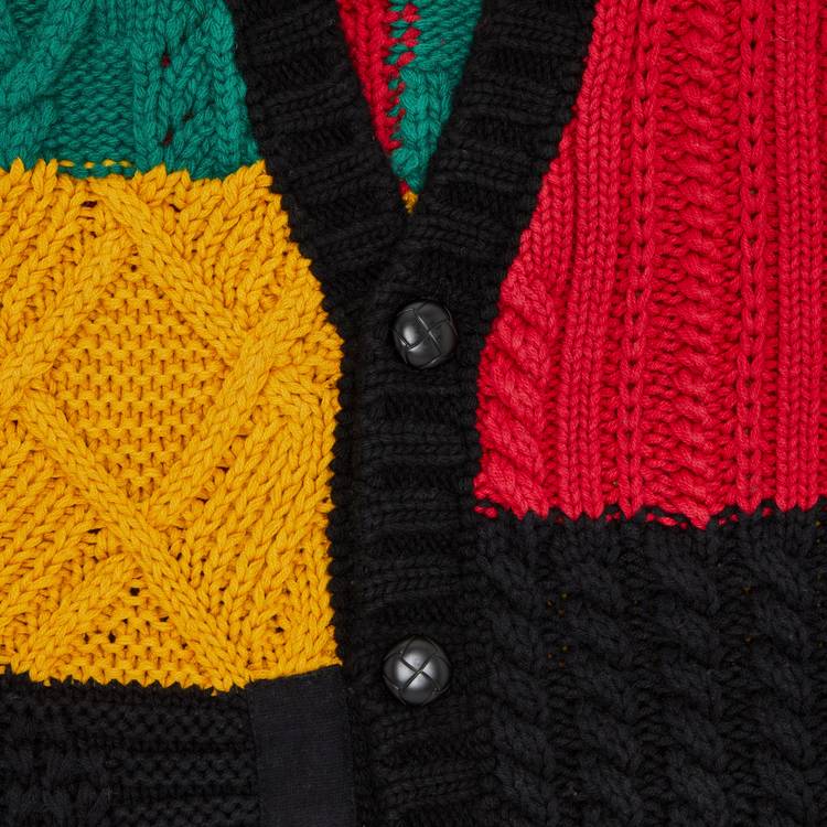 Buy Supreme Patchwork Cable Knit Cardigan 'Black' - FW23SK15 BLACK