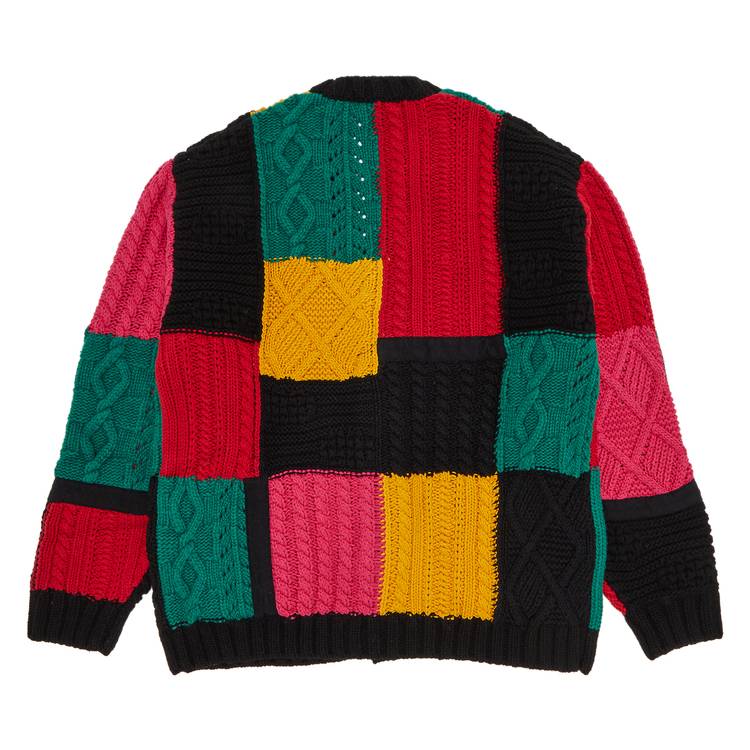 Buy Supreme Patchwork Cable Knit Cardigan 'Black' - FW23SK15