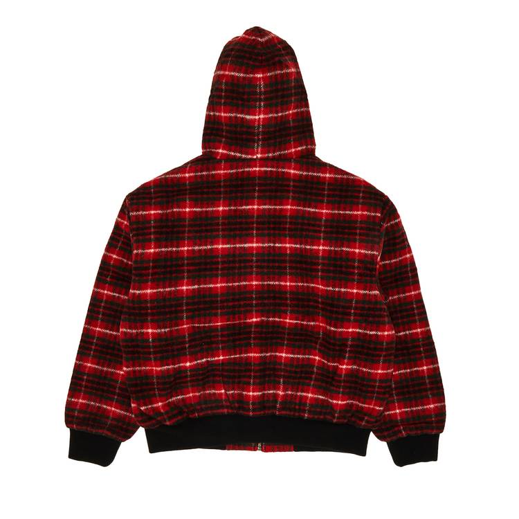 Buy Supreme Plaid Wool Hooded Work Jacket 'Red' - FW23J46