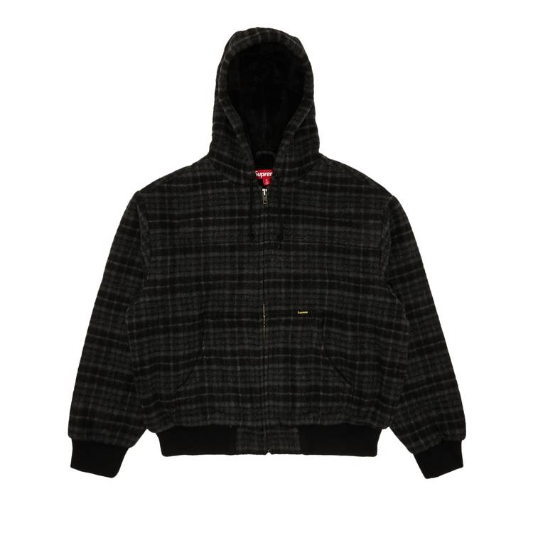 Buy Supreme Plaid Wool Hooded Work Jacket 'Black' - FW23J46 BLACK