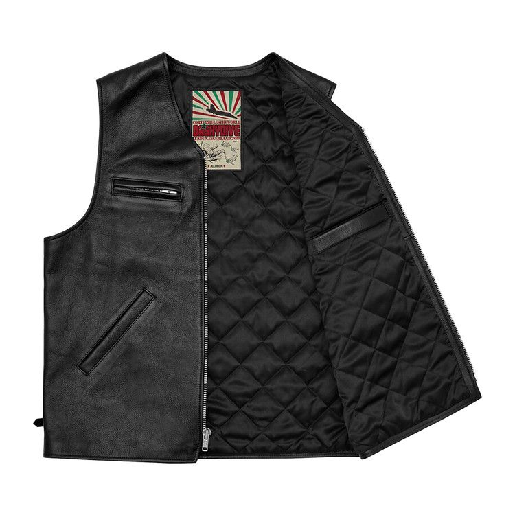 Buy Corteiz Skydive Leather Vest 'Black' - 7892 1FW230303SLV