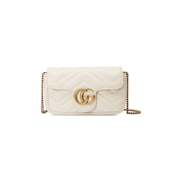 Gucci Gg Marmont Matelasse Super Mini Bag White