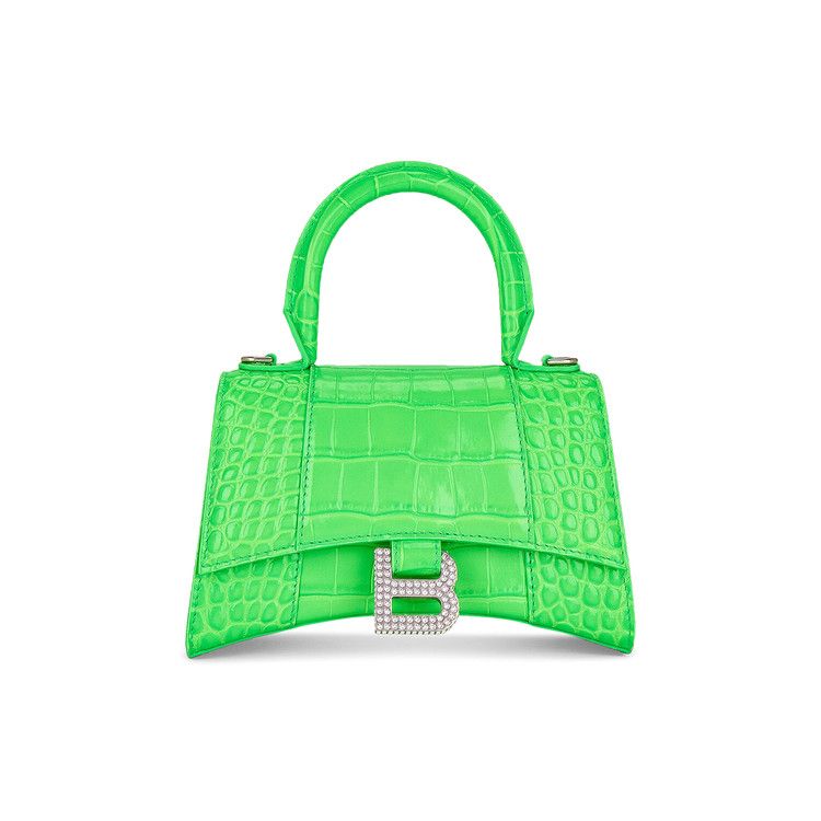 Balenciaga XS Hourglass Top Handle Bag Fluo Green