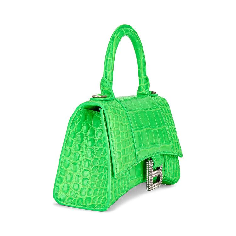 Balenciaga XS Hourglass Top Handle Bag Fluo Green
