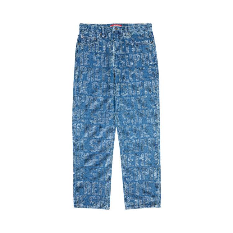 Buy Supreme Needle Punch Regular Jean 'Washed Blue' - FW23P54