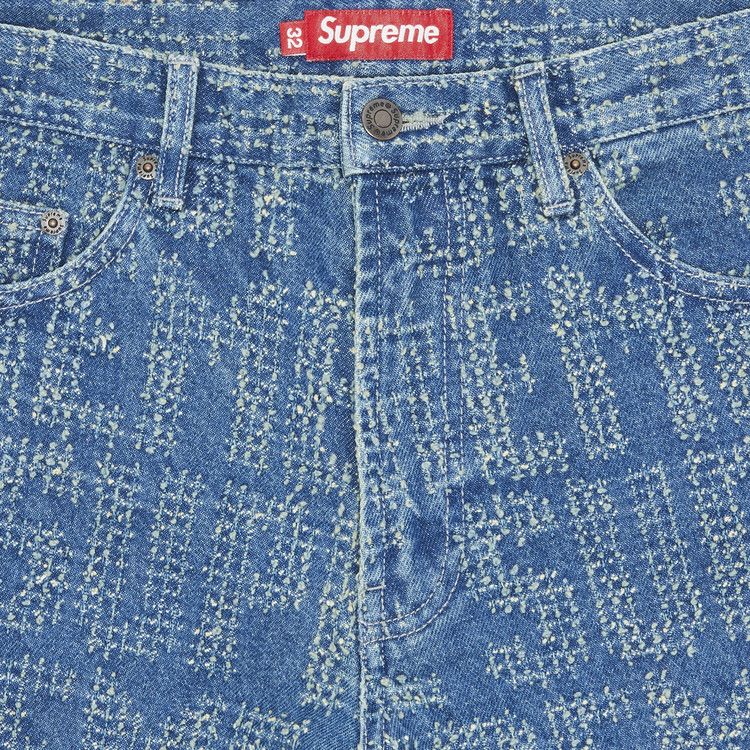 Supreme Needle Punch Regular Jean 'Washed Blue'