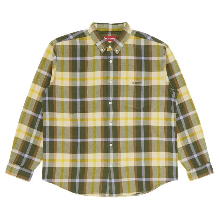 Buy Supreme Plaid Flannel Shirt 'Green' - FW23S36 GREEN | GOAT