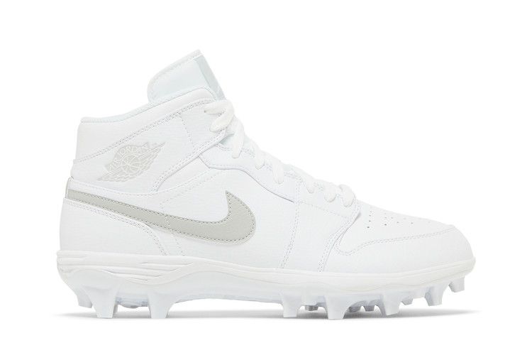 Jordan 1 Mid TD Cleat White Grey Fog
