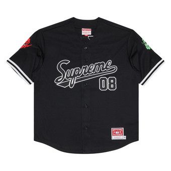 【SUPREME】POLARTEC BASEBALL JERSEY BLACK - 24FW Supreme Ultrasuede Mesh Baseball Jersey (SS24) - $128