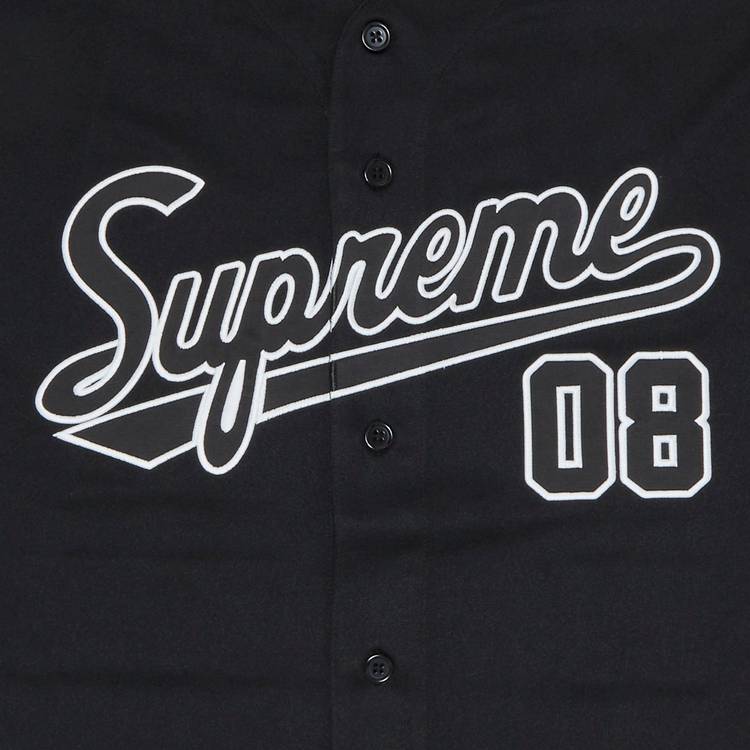 Buy Supreme x Mitchell & Ness Downtown Hell Baseball Jersey 'Black
