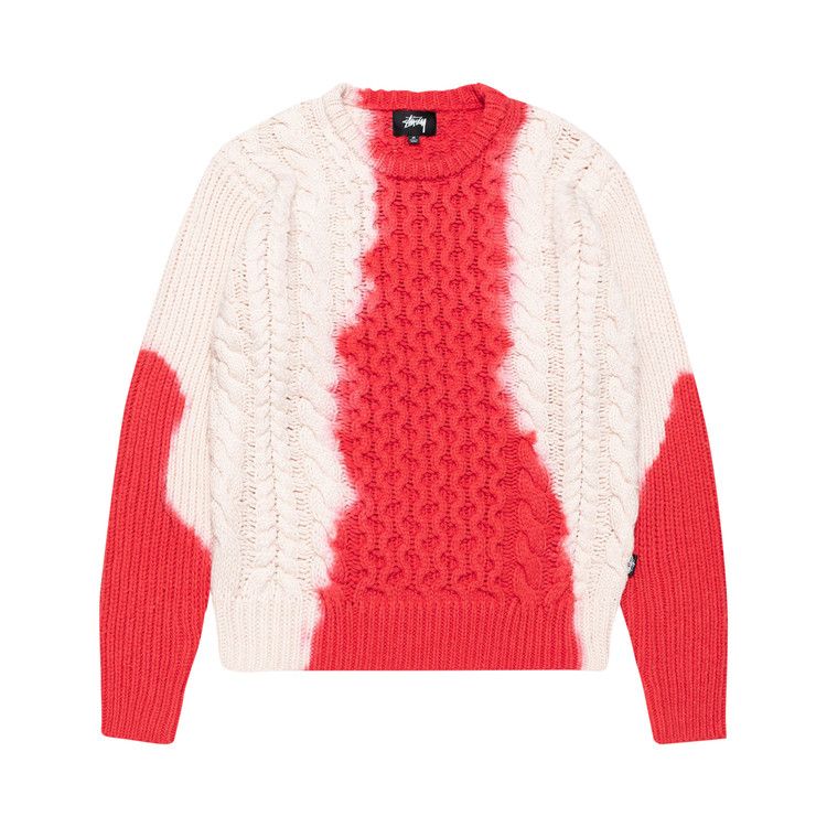 Stussy Tie Dye Fisherman Sweater 'red'