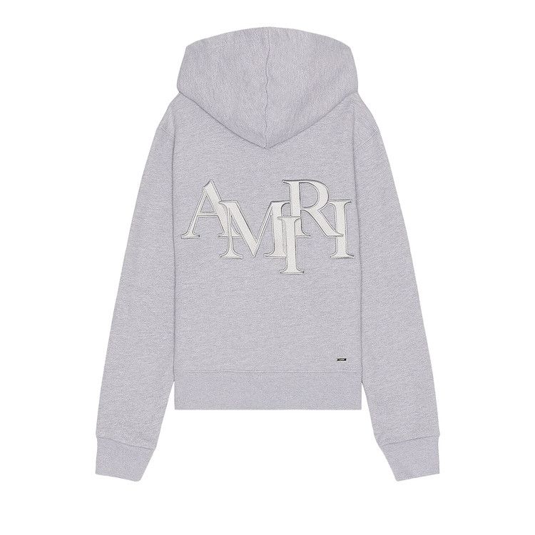 Amiri Staggered Hoodie Heather Grey