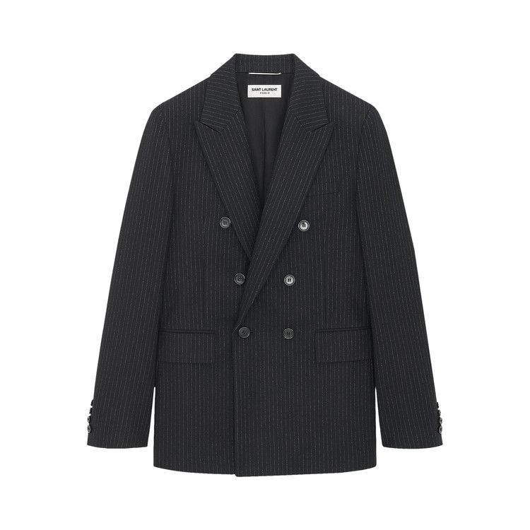 Buy Saint Laurent Double Breasted Tuxedo Jacket 'Chalk Black