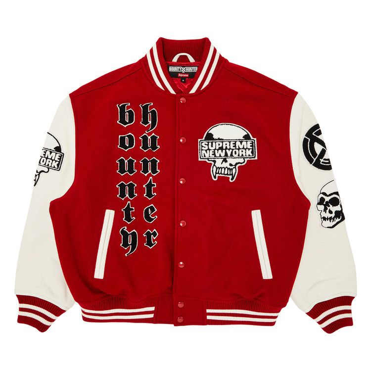 Buy Supreme x Bounty Hunter Varsity Jacket 'Red' - FW23J36 RED | GOAT