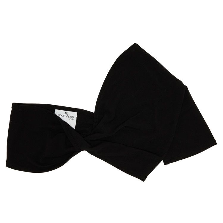 Courrèges Draped Asymmetrical Bra Black