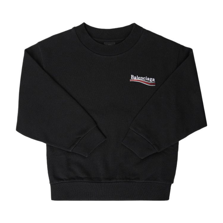Balenciaga Kids Wave Back Logo Sweatshirt Black/White