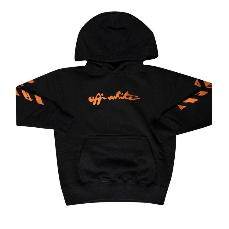 Buy Off White Kids Script Hoodie Black Orange OGBB002F22FLE0021020 GOAT