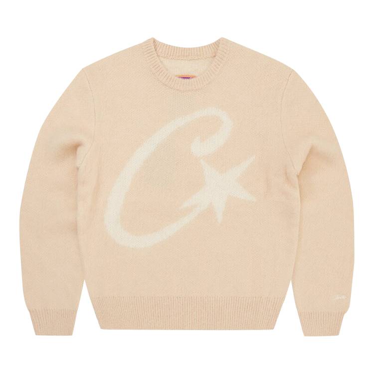Corteiz C Star Mohair Knit Sweater 'Cream'