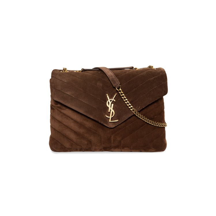 Saint Laurent Loulou Medium Shoulder Bag Bark Brown