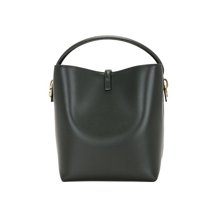 Saint Laurent Catherin Logo Plaque Leather Bag Dark Green