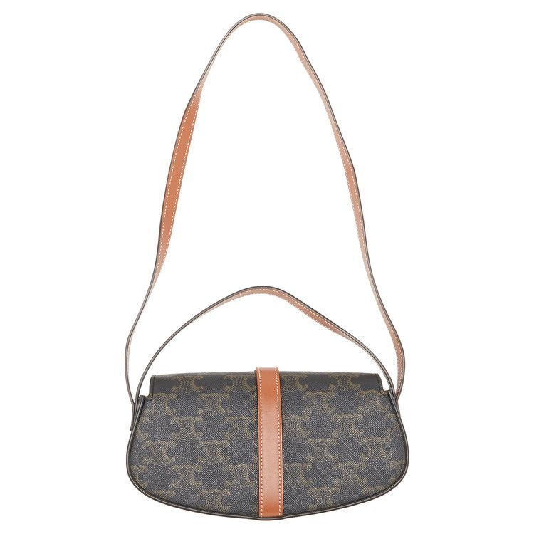 Celine Clutch On Strap Tabou In Triomphe Canvas Tan