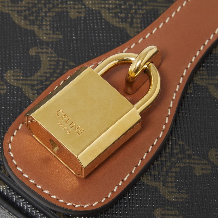 Celine Clutch On Strap Tabou In Triomphe Canvas Tan