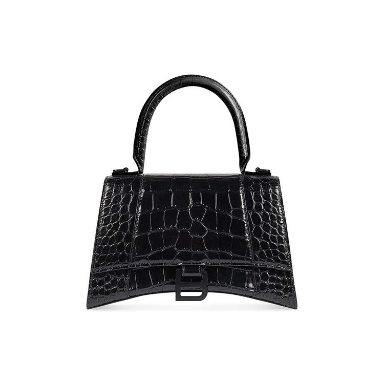 Balenciaga Hourglass Small Top Handle Bag Black