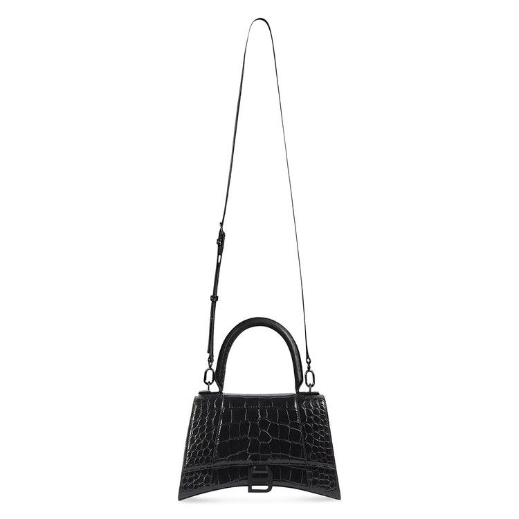 Balenciaga Hourglass Small Top Handle Bag Black