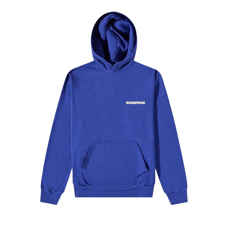 Balenciaga Reverse Back Logo Hoodie Indigo/Dirty White