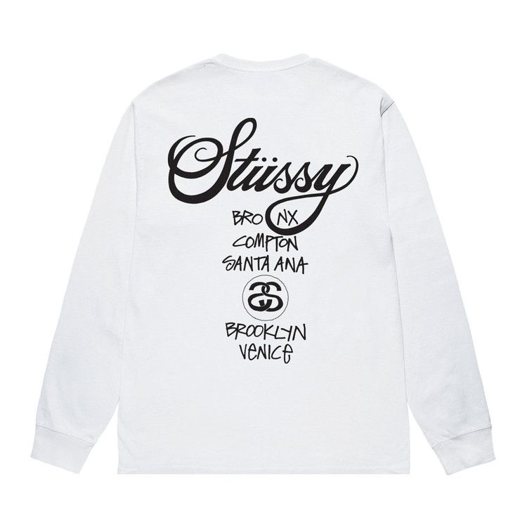 Buy Stussy World Tour Long-Sleeve Tee 'White' - 3993792 WHIT | GOAT