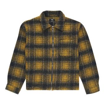 【STUSSY】 WOOL PLAID ZIP SHIRTウール　ジャケット Buy Stussy Wool Plaid Zip Shirt 'Yellow' - 1110297 YELL | GOAT