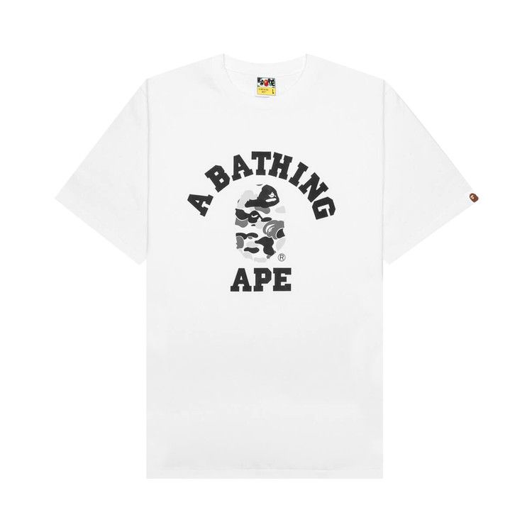 Buy BAPE ABC Camo College Tee 'White/Grey' - 1J30 110 005