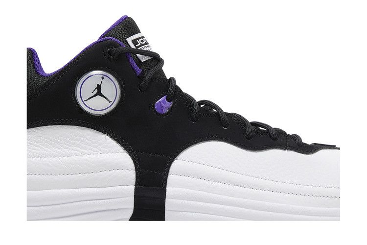 black and purple team jordans