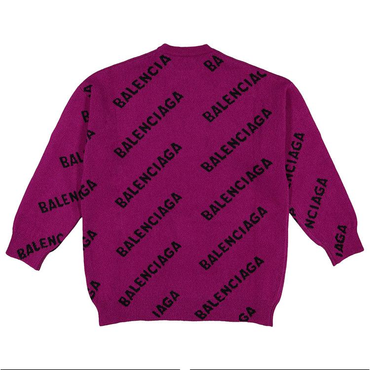 Balenciaga All Over Logo Sweatshirt Fuchsia/Black