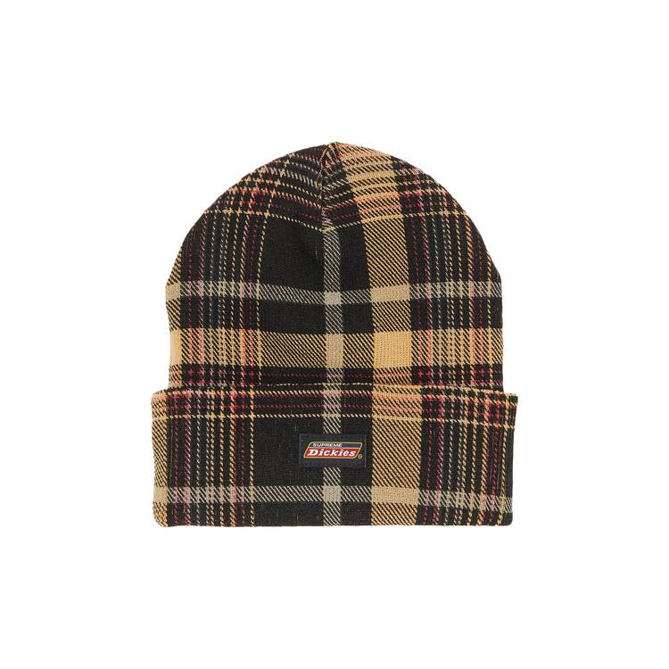 シュプリーム×ディッキーズ Beanie Black Plaid-