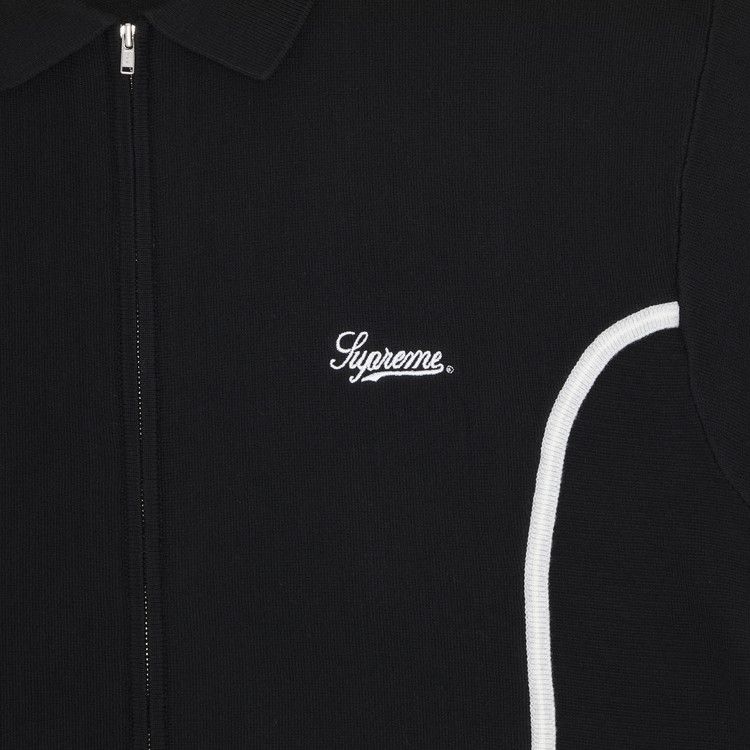Supreme Piping Zip Up Polo 半袖 ブラック Lサイズ Piping Zip Up Polo | Supreme 23fw