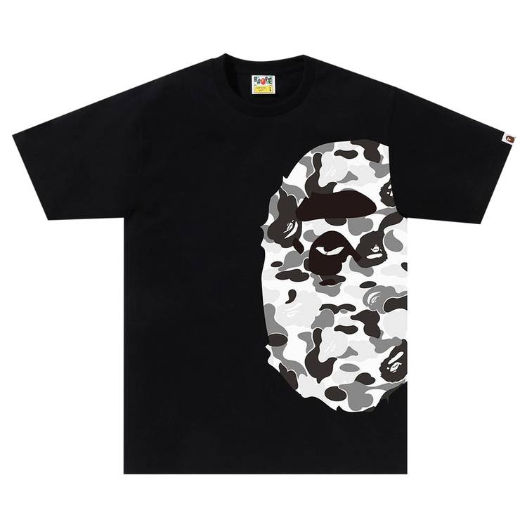 Buy BAPE ABC Camo Side Big Ape Head Tee 'Black/Grey' - 1J80 110