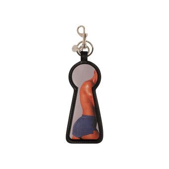 Buy JW Anderson Printed Keyhole Keyring 'Black' - AC0287 LA0284