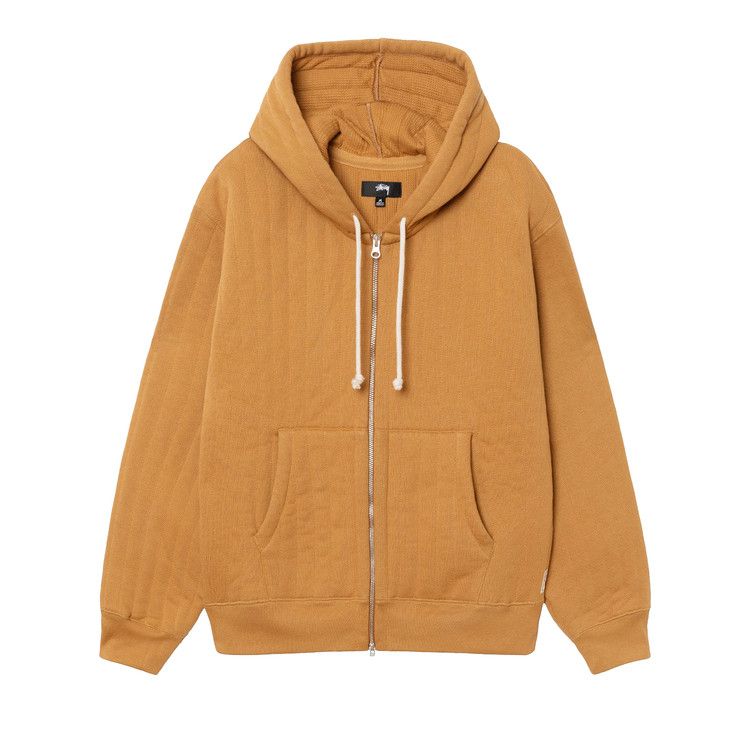 Stussy Vertical Quilted Zip Hoodie 'tan'
