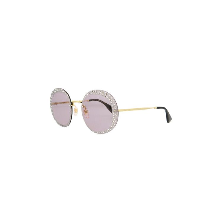 Gucci Round Frame Sunglasses Gold/Violet