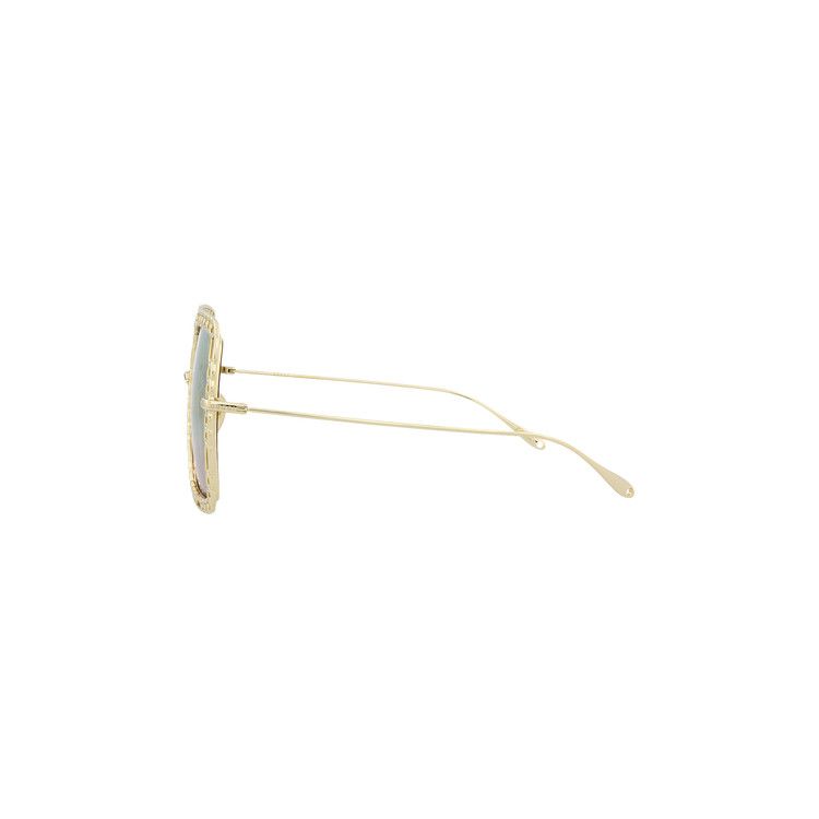 Gucci Oversized Square Frame Sunglasses Gold/Light Blue