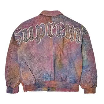 Buy Supreme Pebbled Leather Varsity Jacket 'Multicolor' - FW21J23 