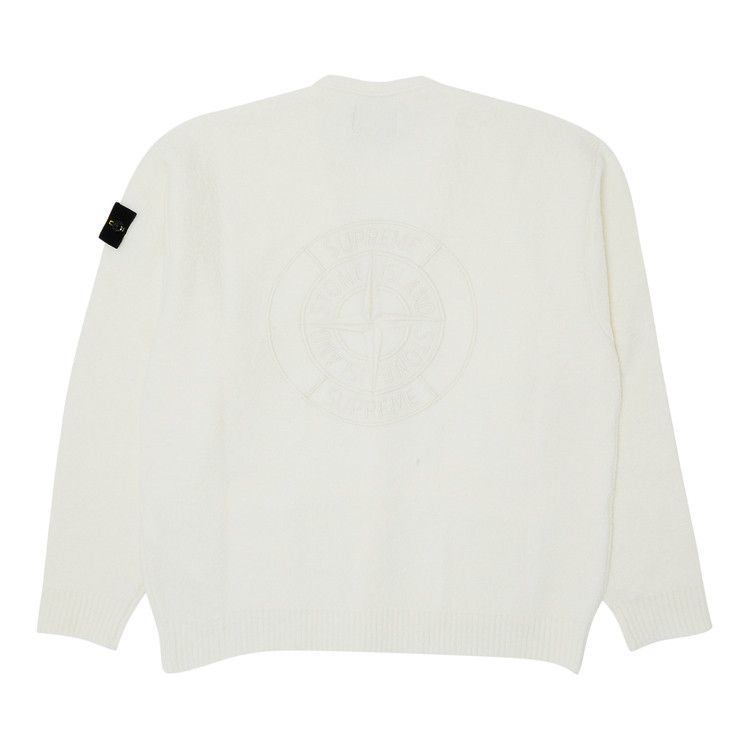 Supreme X Stone Island Bouclé Cardigan 'white'