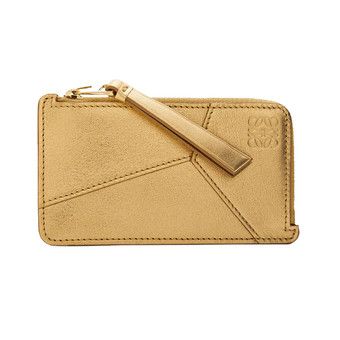 Buy Loewe Puzzle Coin Card Holder 'Gold/Oak' - C510Z40X14