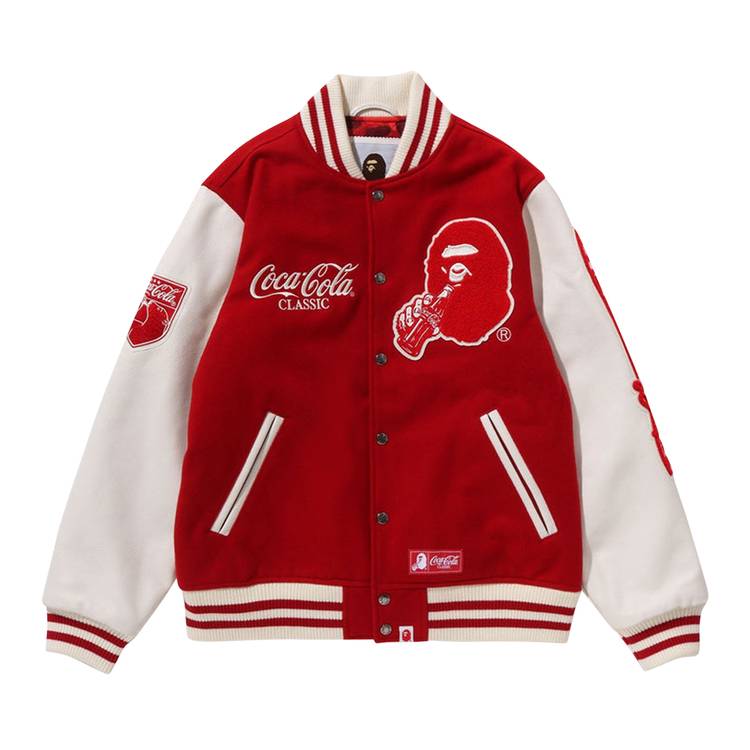 Buy BAPE x Coca-Cola Varsity Jacket 'Red' - 1J73 141 905