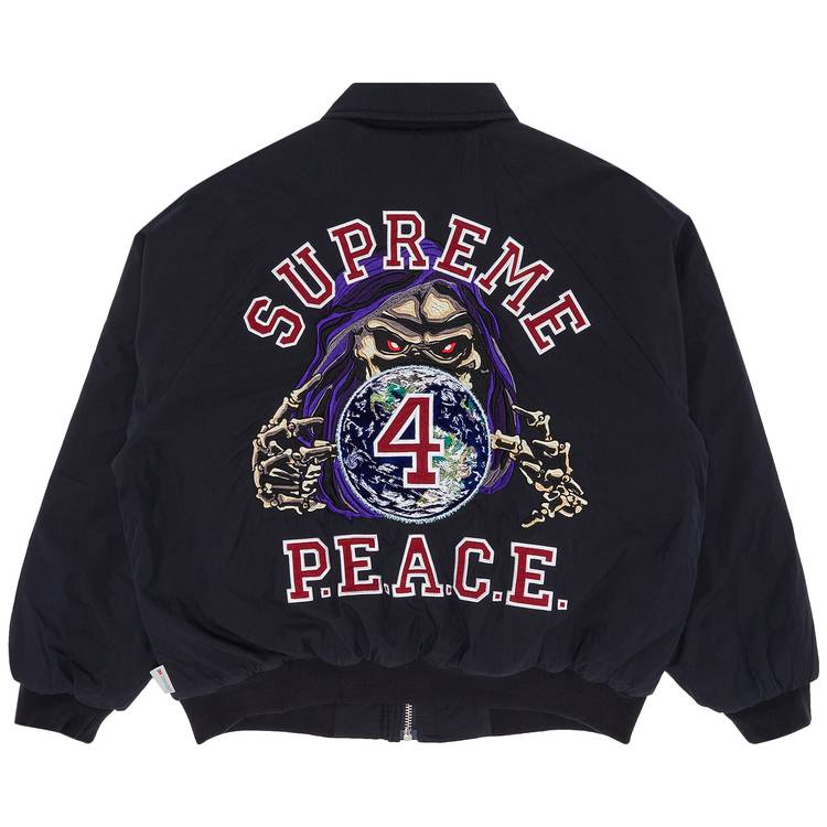 Buy Supreme Peace Embroidered Work Jacket 'Navy' - FW23J98