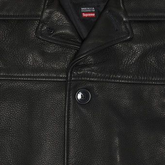 Buy Supreme x Schott Leather Car Coat 'Black' - FW23J121 BLACK