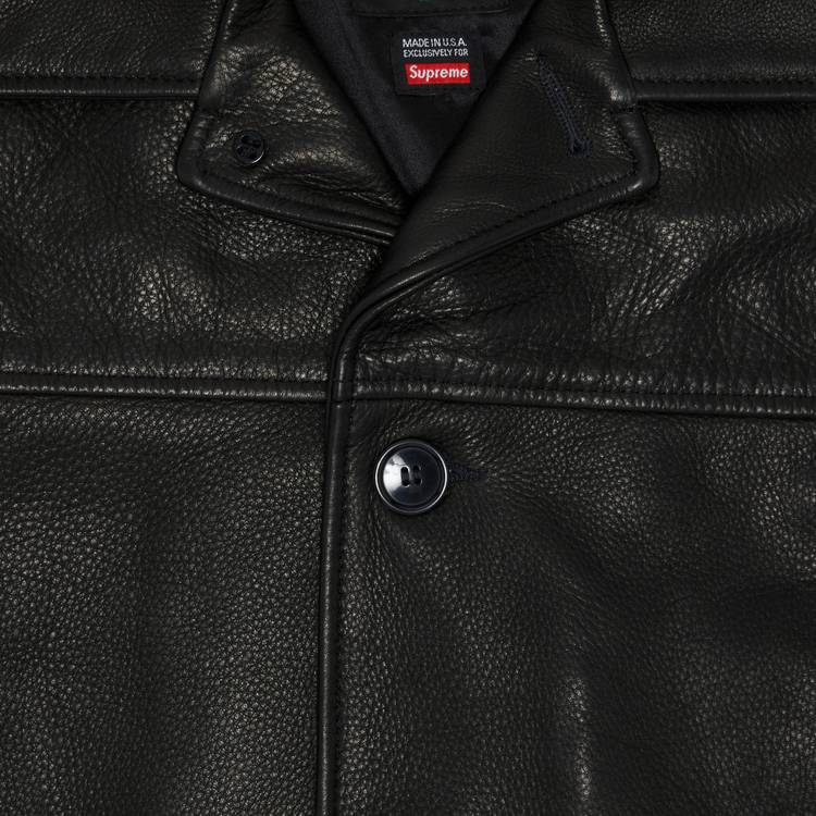Supreme x Schott Leather Car Coat 'Black'
