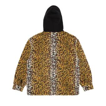 Buy Supreme Fleece Zip Up Hooded Shirt 'Brown Leopard 