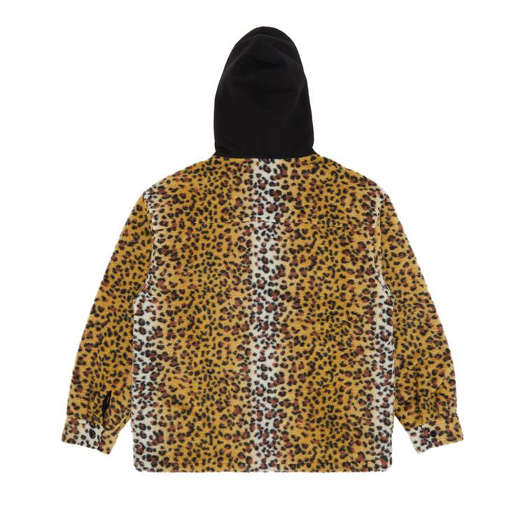 Supreme Fleece Zip Up Hooded Shirt 'Brown Leopard'